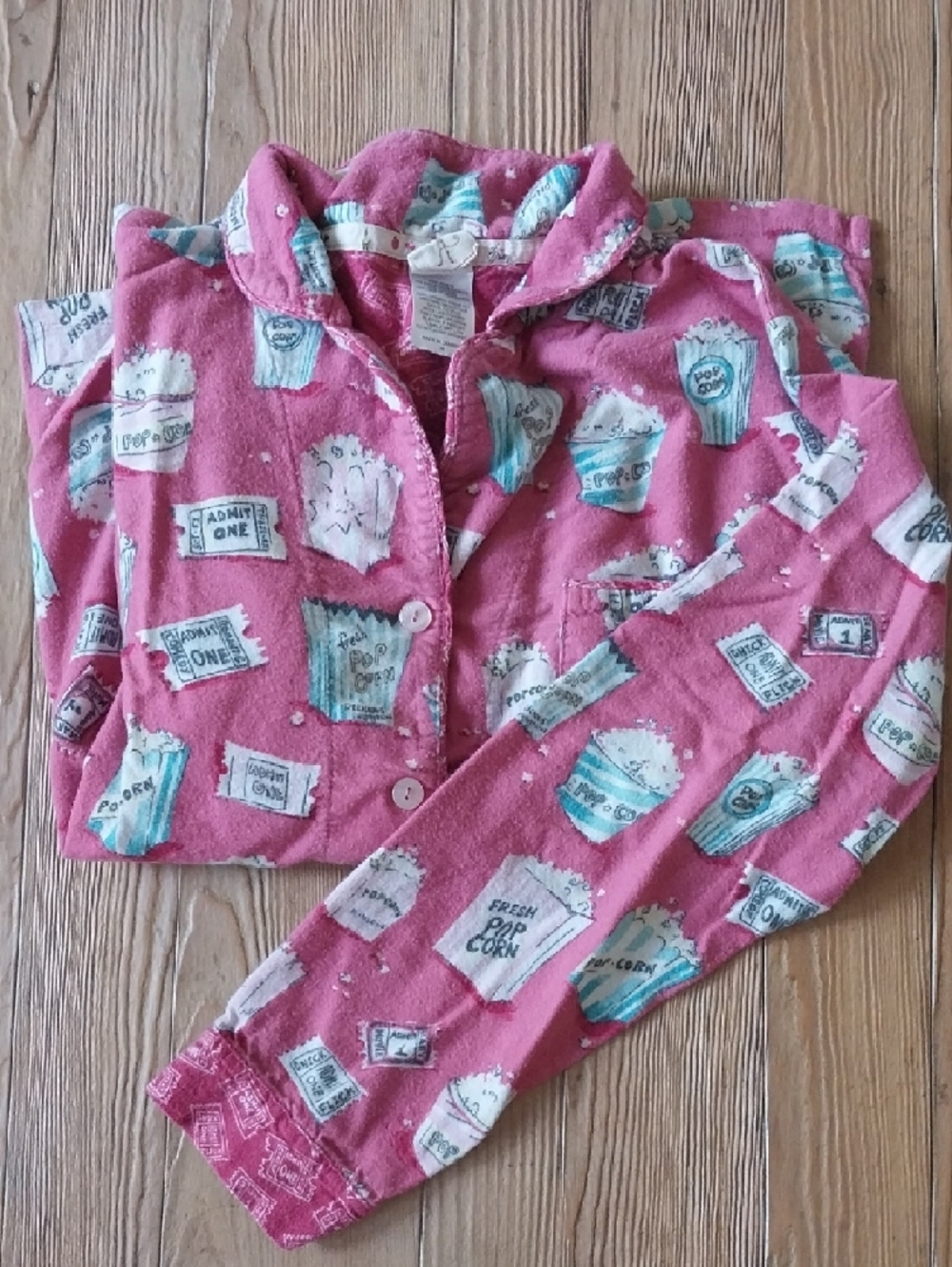 munki munki Pink Popcorn & Tickets Pajama Set - Picture 3 of 4